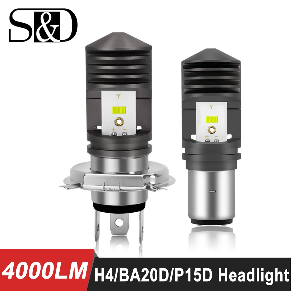 4000LM BA20D LED H6 P15D HS1 H4 Led faros delanteros de motocicleta CSP Chips motocicleta hi/lo lejano Faro de Moto Ebike Luz de coche