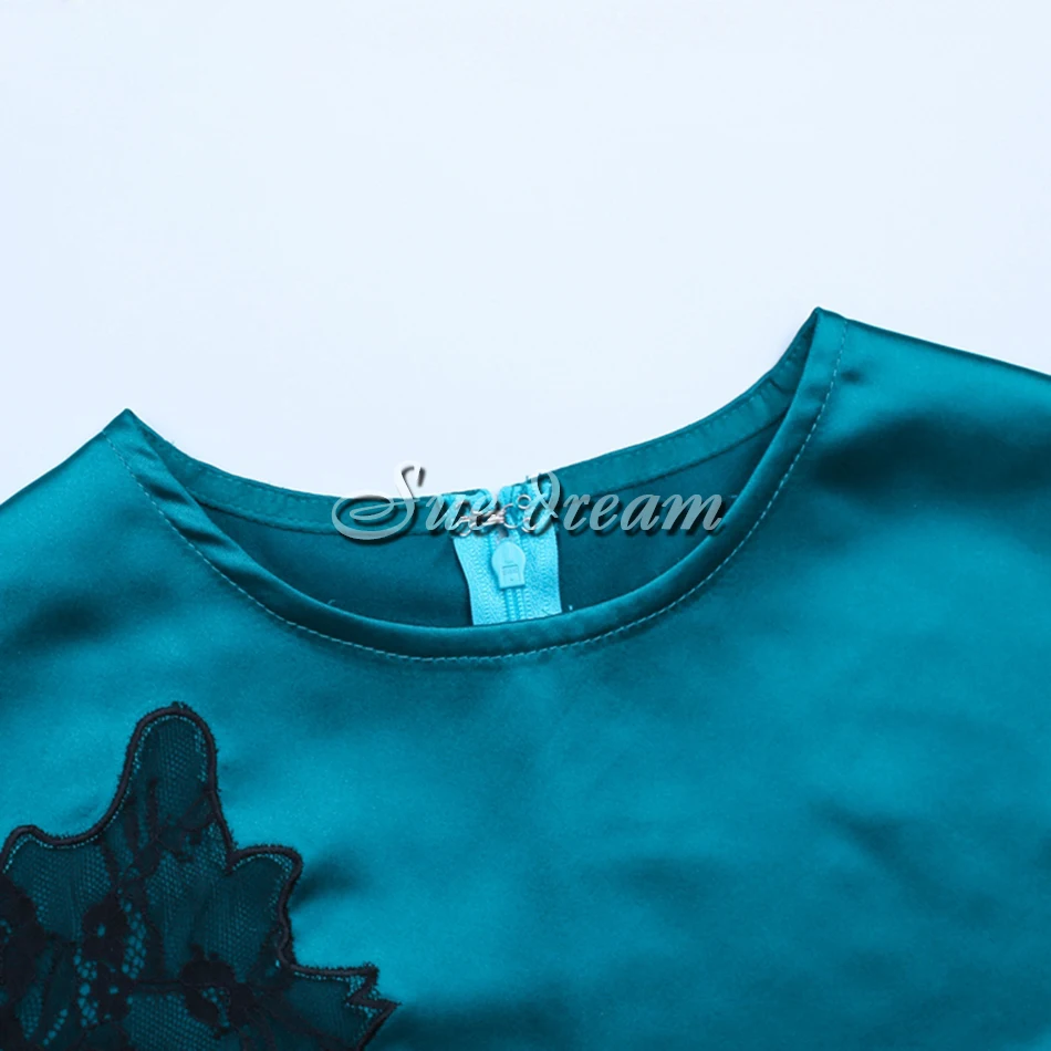 Ocstrade-Long-Sleeve-2-Piece-Dress-Party-Christmas-New-Year-Emerald-Green-Black-Satin-Lace-Two (2)