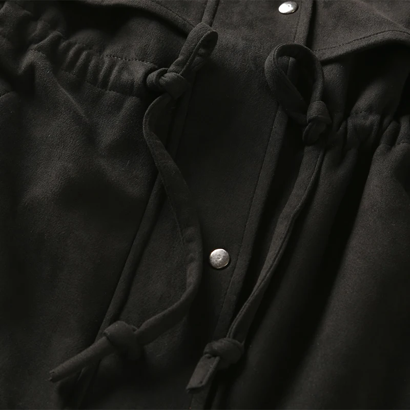 Nerazzurri куртка кожаная женская высокое качество длинное замшевое кожаное пальто для женщин черный коричневый с капюшоном Женская Осенняя ветровка Плюс Размер Мода 5xl 6xl 7xl кожаный плащ кожаный тренч с капюшоном