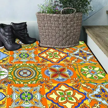 

Colored Square Pattern Floor Stickers Tile Decal Waterproof Anti-slip Floor Mat Decals Bedroom Decor 49x98CM