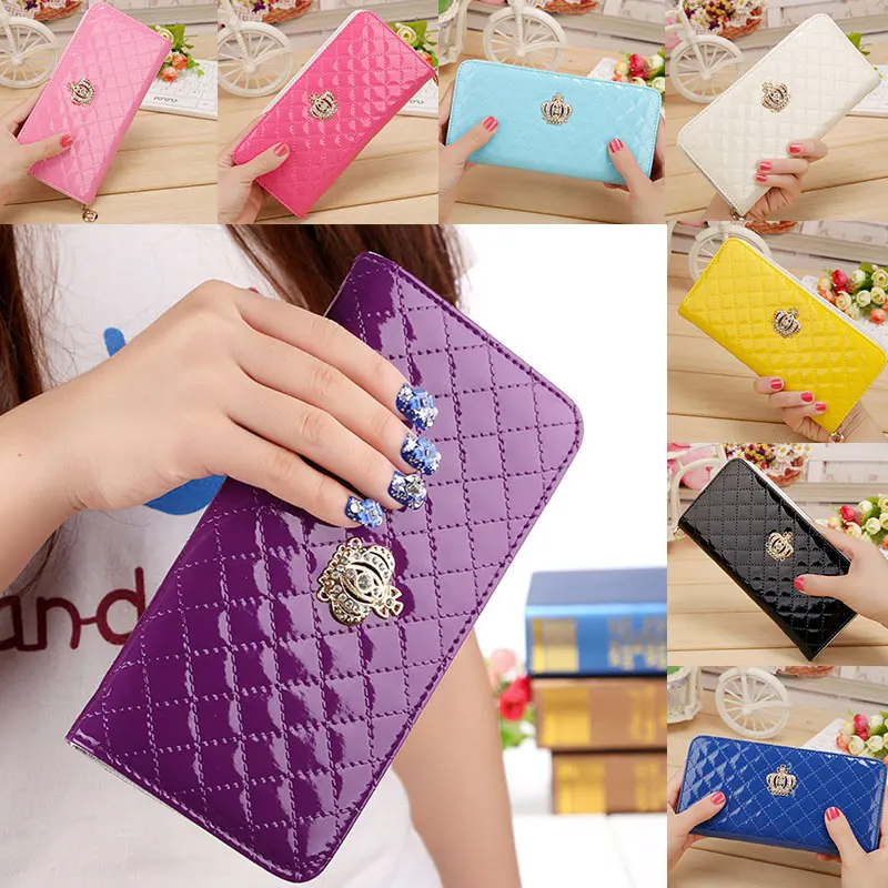 

Women Long Wallet Crown Purse Bag With Coin Bags Plum Flower Clutch Wallets Phone Handbag KA-BEST