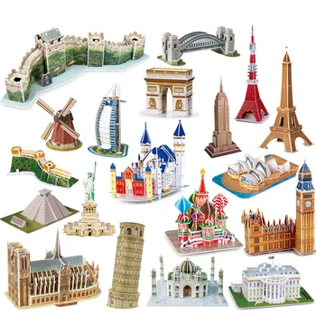 

World Famous Building 3 Dimensional Model Assembled DIY Puzzle Children Educational Games Toys Kids Toys
