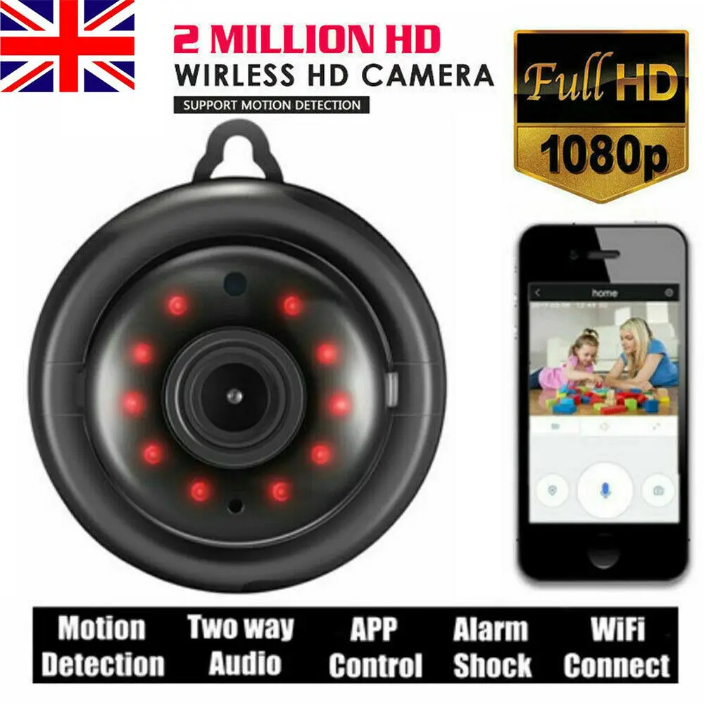 

Home Security Mini WIFI 1080P IP Camera Wireless Small CCTV Infrared Night Vision Motion Detection SD Card Slot Audio APP