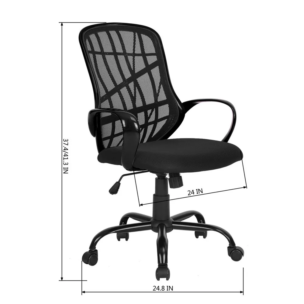 Middle Back Black Anomaly Grid Computer Office Chair Nylon Five Star Middle Back Black Anomaly Grid Computer Office Chair Nylon Five Star Feet Mesh Adjule Seat With Shake Home Room In Chairs From Furniture