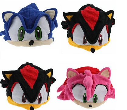 1PCS Sonic Fleece Push Hat Sonic The Hedgehog Plush Cap Cosplay Hats Free Shipping