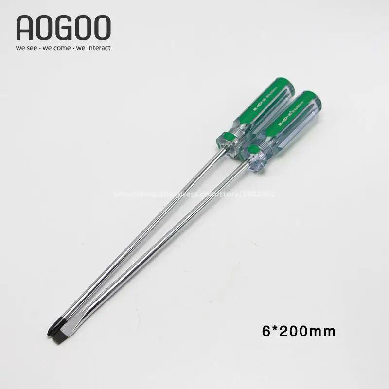 

6*200mm 2Pcs/Lot Long and Hardness Screwdriver Tools Phillips & Sloted Professional Industrial Tools