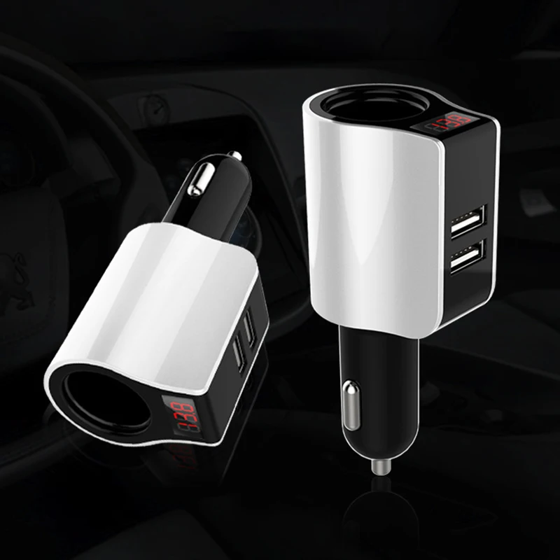Thbelieve 2 USB Car Chargers 5V 2.1A Fast Charging Car Cigarette Lighter Auto Car-Charge With LED Voltage Display Auto-Chargers (10)