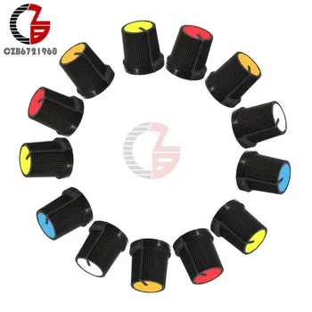 

10Pcs WH148 Potentiometer knob Cap 15X17mm 6mm Shaft Hole AG3 Yellow Orange Blue White Red Switch Cap
