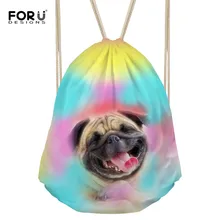 FORUDESIGNS/книжная полка с фигурой мопса, сумка со стягивающим шнурком и напечатанным текстом на девочек, модные, мешок с нарисованным животным Пляжная обувь книжная сумка Для женщин Для мужчин Путешествия Плавание тренажерный зал вещевой мешок