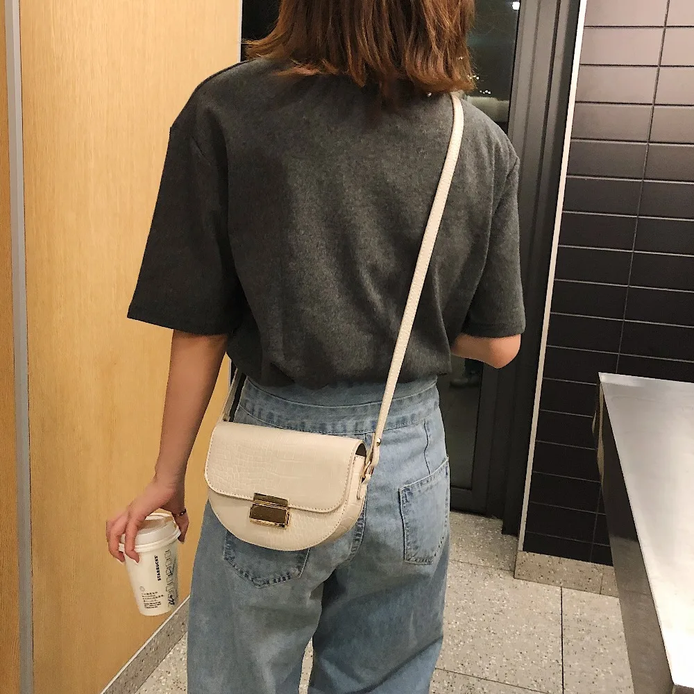  Crocodile Pattern Vintage Leather Crossbody Bags For Women 2019 New Small Purses and Handbags Ladie - 32998756939