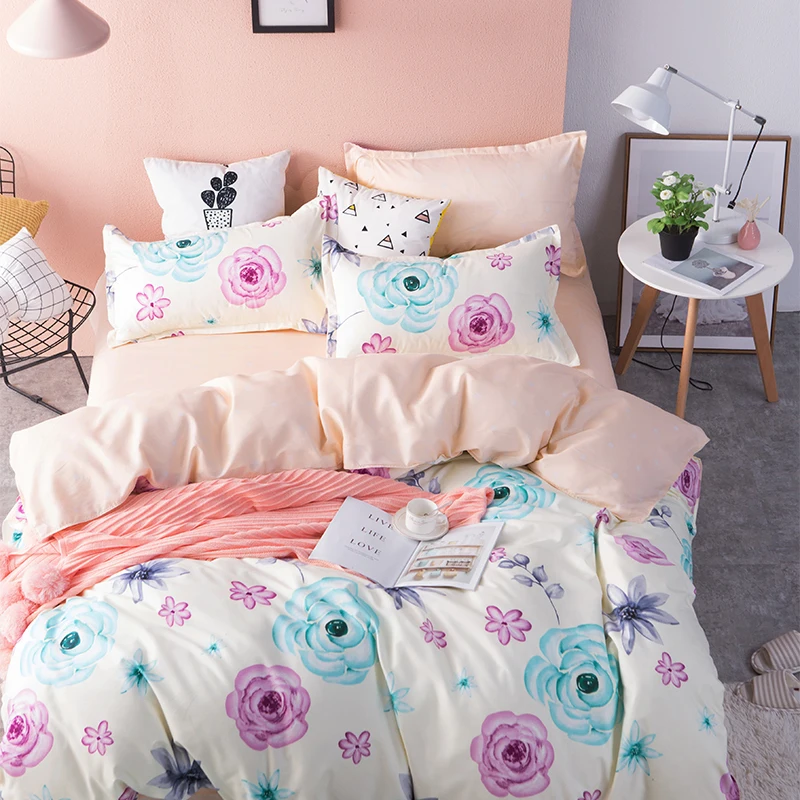 Solstice домашний текстиль розовый цветок постельное белье для девочек-подростков постельного белья пододеяльник простыня, наволочка