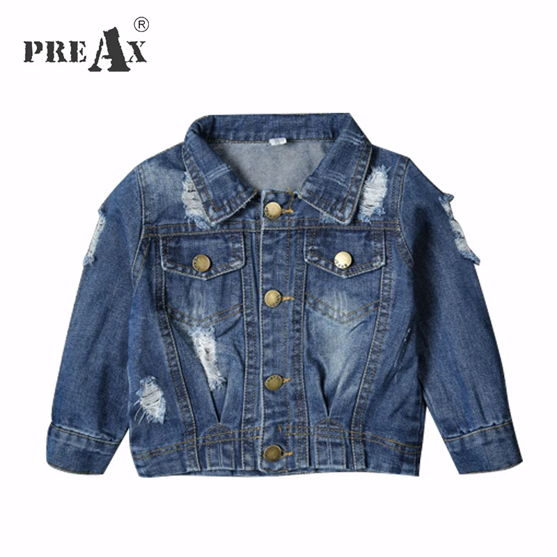 Baby Boys Denim Coats Fashion Ripped Jeans Jackets for Girl Toddler Denim Jackets Infant Cowboy Hole Coat Free Drop Shipping