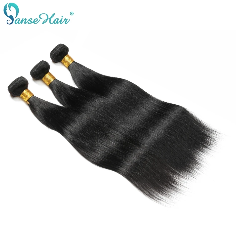 Panse Hair Malaysia Human Hair Extensions Straight Hair Bundles Non Remy Human Hair weaving Customized 8-30 Inches Color 1B