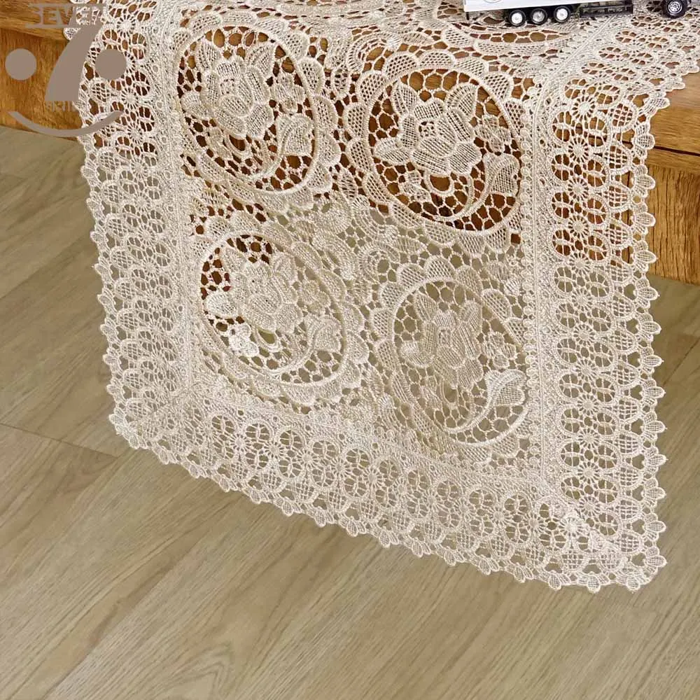 

Free Shipping Home Decorative Dining Banquet Hollow Out Embroidered Table Runner Bedside Cabinet Furniture Cover