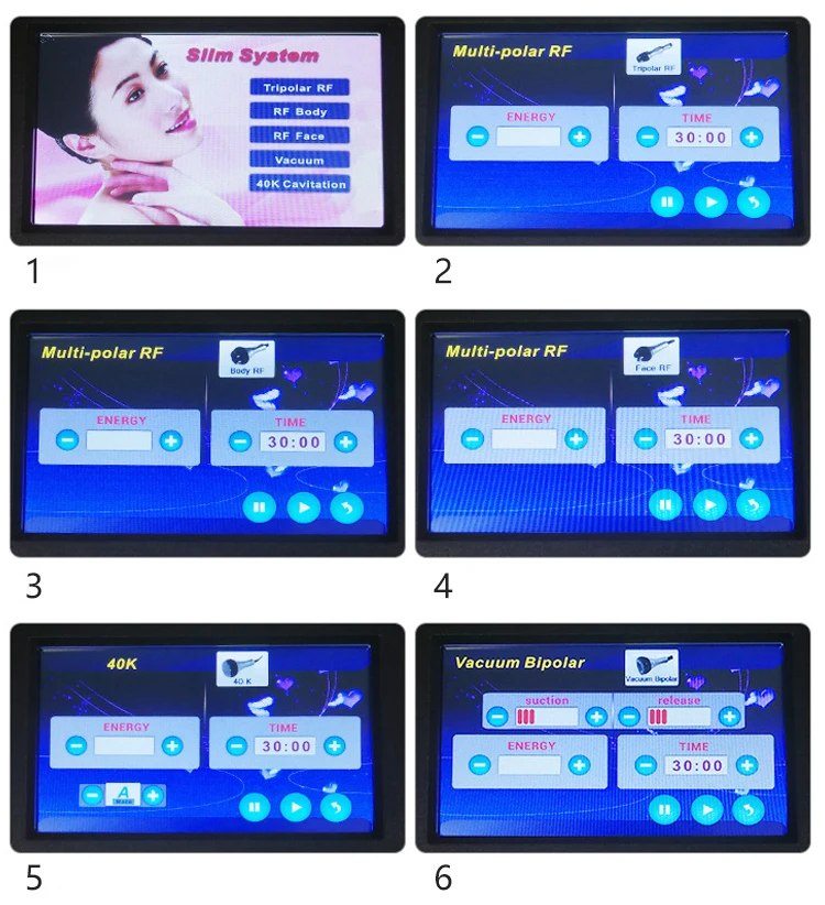 Pro 5 In 1 40k Ultrasonic Multipolar RF Cellulite Removal Cavitation Vacuum Slimming Machine Fat Burner Weight Loss Instrument