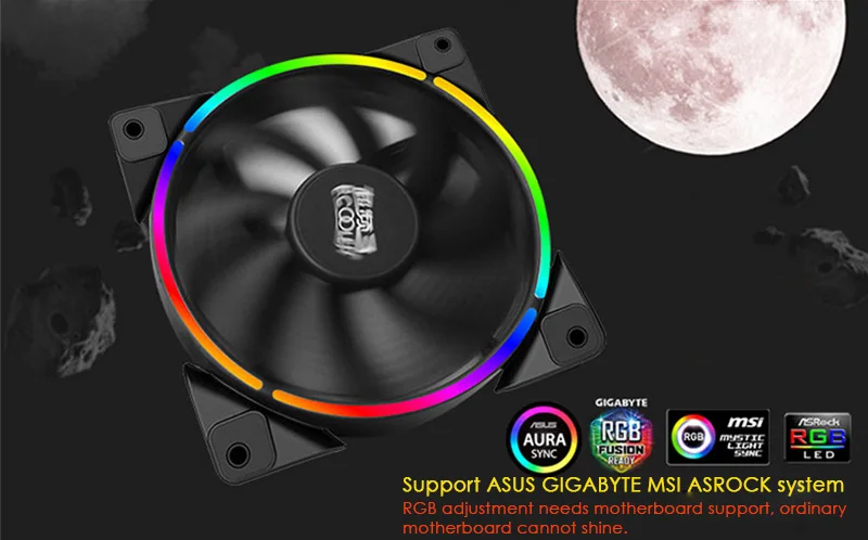 PCCOOLER cpu AURA RGB Вентилятор охлаждения 120 мм чехол для ПК кулер вентилятор 4 Pin ШИМ Ультра тихий светодиодный регулируемый для процессора кулер компьютера