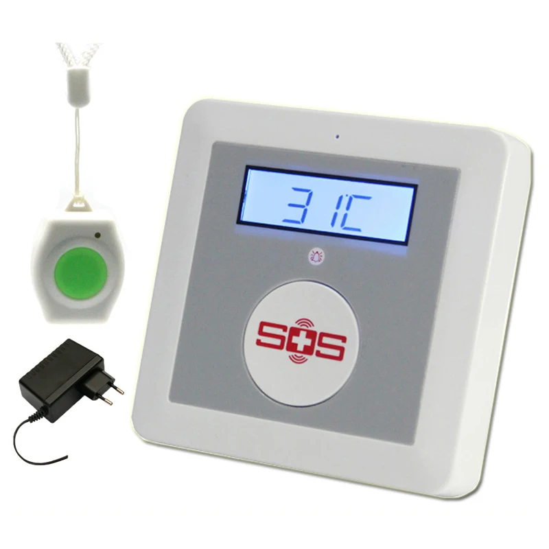 GSM Home Alarm System SOS Call Elderly Care Alarm Home Safety Security Equips LCD Temperature Detector