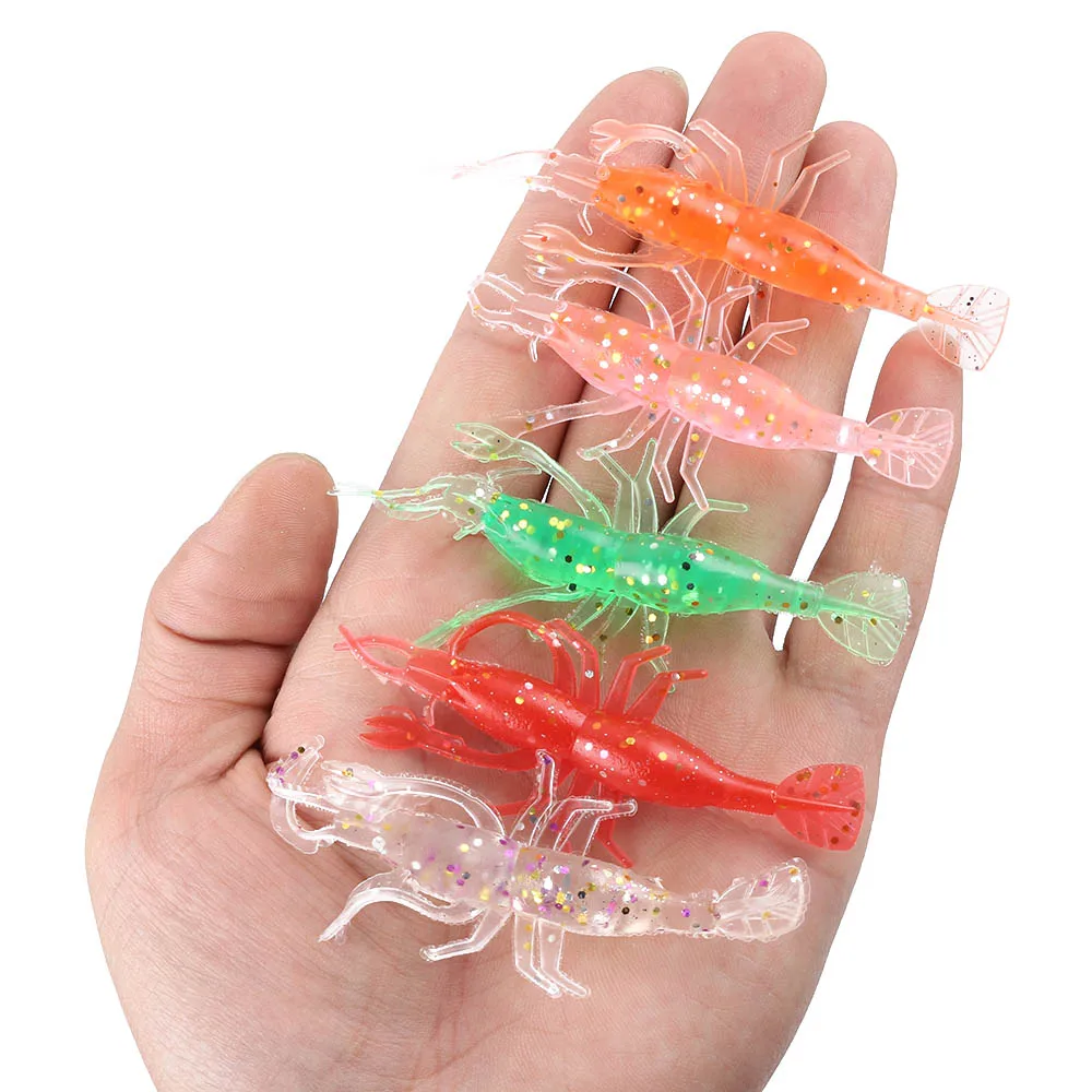 Buy 5PCS Soft Shrimp Bait Luminous Soft Lobster Type