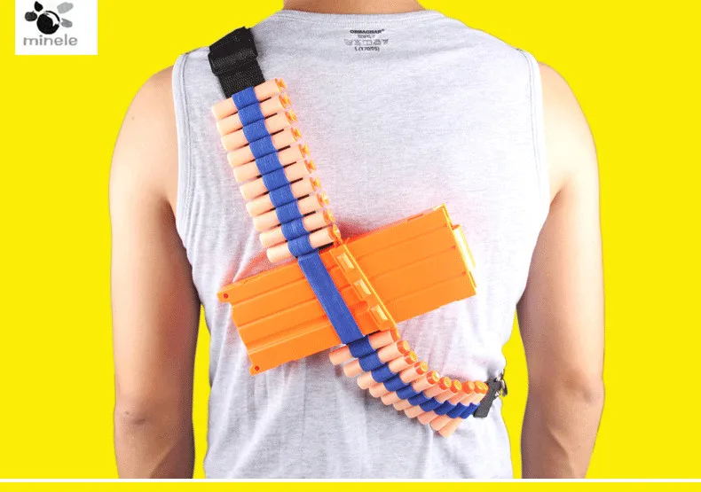 Bandolier Toy Gun Soft Bullets Belt Shoulder Strap Clip Darts Ammo