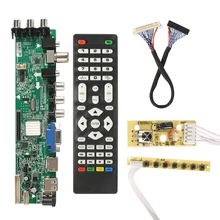 3663 цифровой сигнал DVB-T2 DVB-T DVB-C Универсальный ЖК-телевизор контроллер драйвер платы+ 7 Кнопка+ 1Ch6bit40pin 3463A русский v56