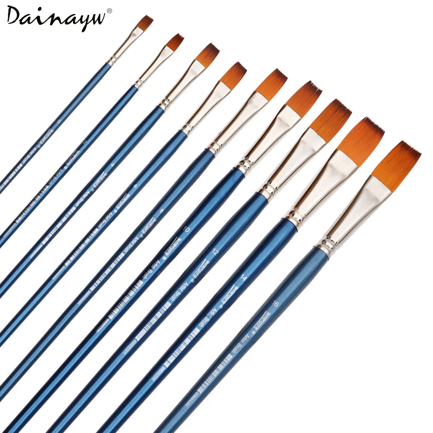 Buy Dainayw 9pcs/set Nylon Hair Long Handle Paint