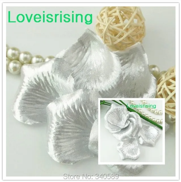 5 packs(720pcs) Silver Non-Woven Fabric Artificial Rose Flower Petal For Wedding Party Favor Decor-Free Shipping