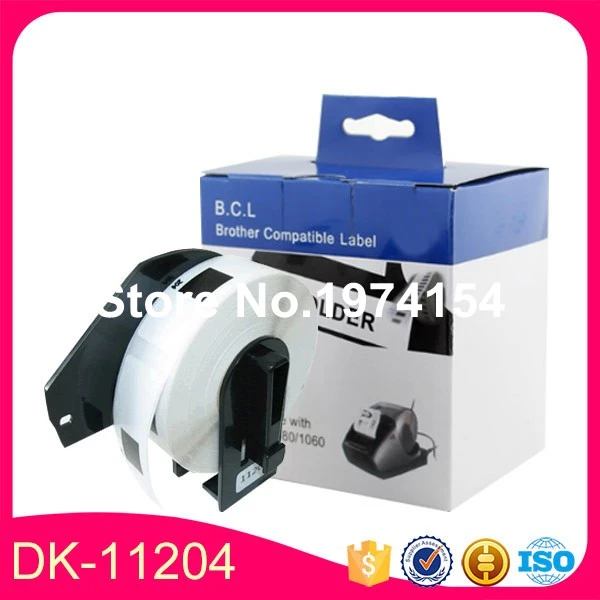 60 x Rolls Brother DK 11204 DK-11204 DK11204 DK 1204 DK1204 Compatible Labels 17mm x 54mm 400 labels with black plastic frame