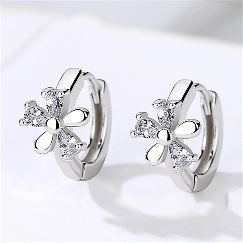

2019 new korean earings flower round circle fashion jewelry brincos silver stud earrings 925 sterling silver luxury brand KED323