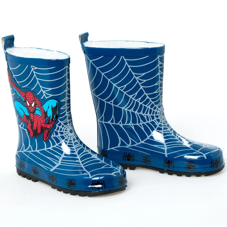 Spot boy blue spider man непромокаемые сапоги; резиновые сапоги; детская нескользящая обувь; размеры 23-35