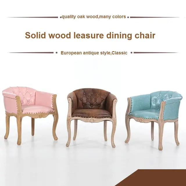 Best Offers European style study chair American country retro style solid wood simple dining chair lounge chair Best Offers European style study chair American country retro style solid wood simple dining chair lounge chair