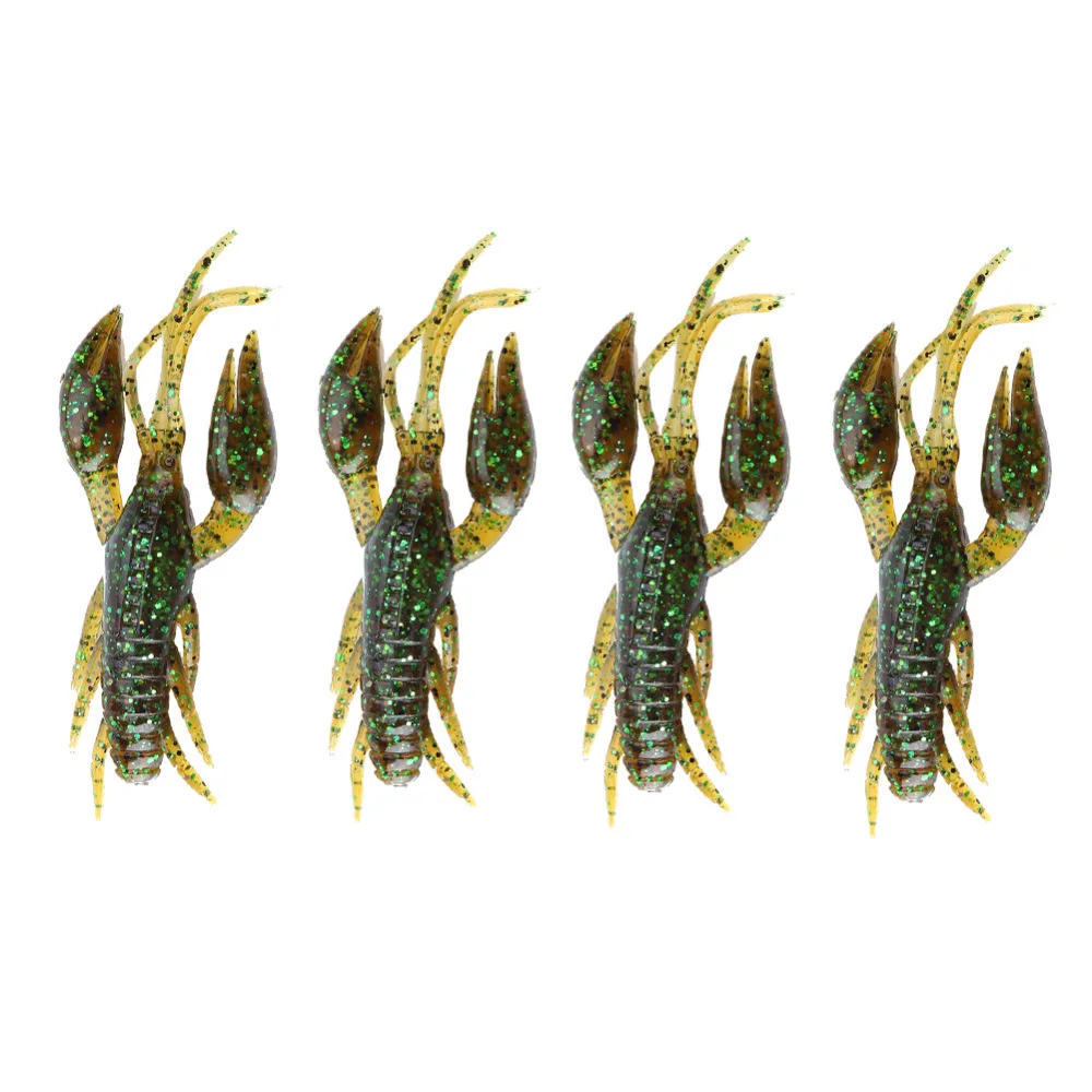 

4pcs 6 Colors Silicone Soft Fishing Crawfish Artificial Lure Bait Slow Floating Crawfish For Carp Bass Fishing Tackle Gear Tool