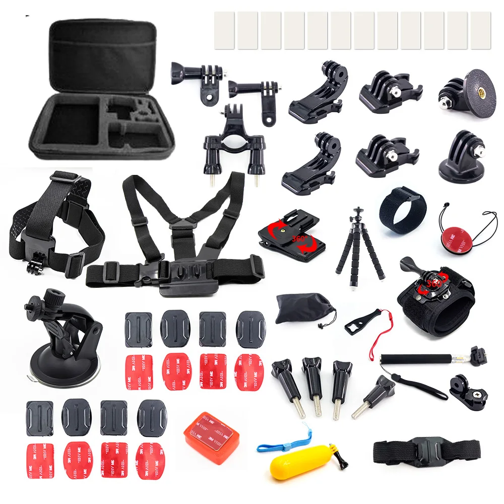 

for Go pro hero 6 5 4 3 mijia xiaomi yi 4k Accessories Kit Tripod Mount Stick Gopro Session SJCAM SJ4000 Action Sport Camera
