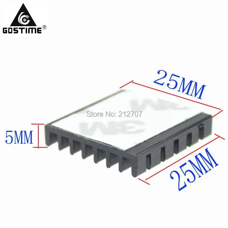 heatsink 25x25x5mm black(5)