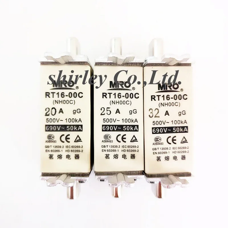 Бесплатная доставка 5 шт. MRO 690V 50KA RT16 00C NH00C 500V gG 20A 25A 32A 40A 50A 63A 80A 100A 125A 160A fuse