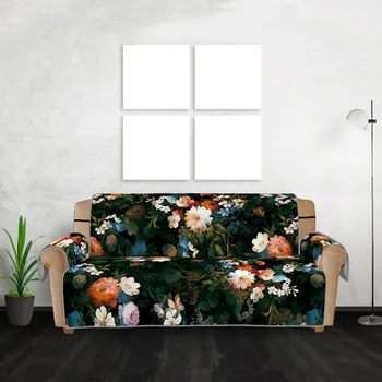 

Turtle Black cloth flower pattern Sofa cushion Anti-Slip Quilted Sofa Couch Cover Chair Pet Dog Kids Mat Furniture Protector