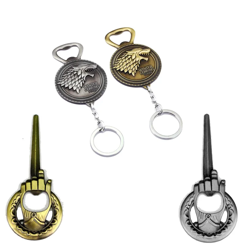 

Game of Thrones Figures Bottle Opener Keychain Hand of the King Key Opener Bar Beer Wine House Stark Winter Is Coming