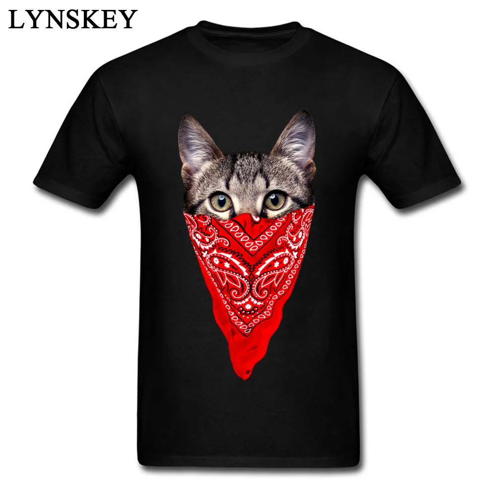 3D Printed Tops T Shirt for Men Hot Sale Summer/Fall Round Collar 100% Cotton Short Sleeve T-shirts Gangster Cat Printed Tee-Shirt Gangster Cat black