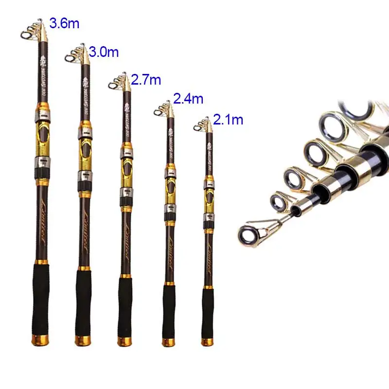 

Carbon Fiber Telescopic Fishing Rod 2.1/2.4/2.7/3.0/3.6m High Performance Sea Fishing Pole Tackle ASD88