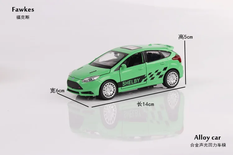 Новинка 1:32 Ford Focus литая под давлением модель автомобиля игрушечный электронный металлический автомобиль со звуком, светильник для детей, игрушки в подарок