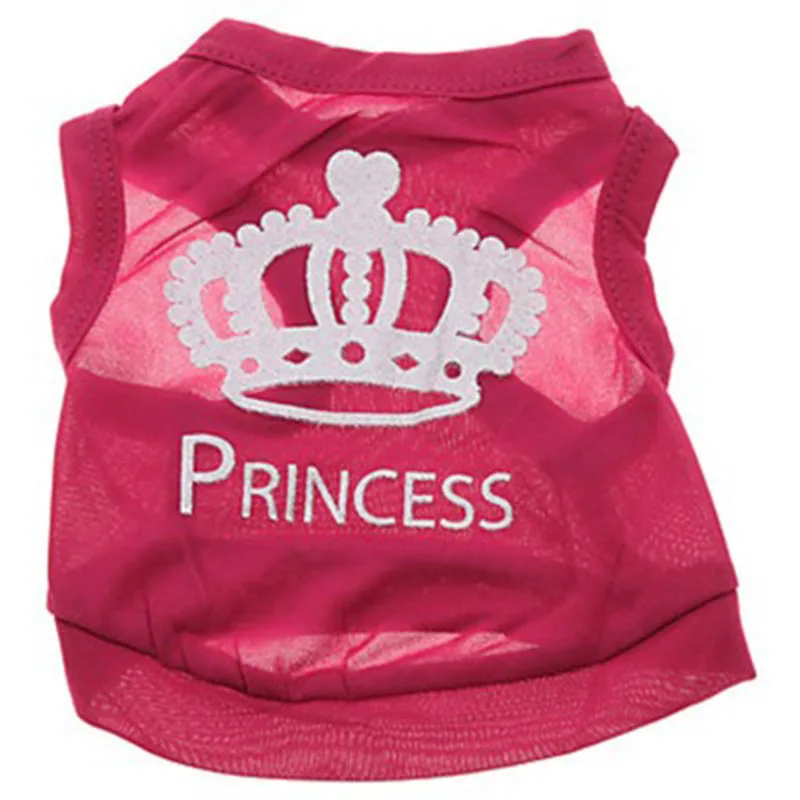 

Polyester Crown Pet Dog Clothes Small Dogs Summer Vest Chihuahua Puppy Clothing T-Shirt Printed Movement Style Comfortable Soft