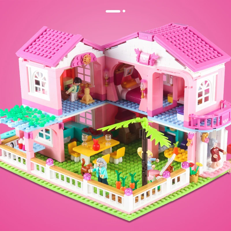 

mylb NEW block Dollhouse Miniature Small Room Box Dollhouse Home Villa Garden Model Compatible Building Blocks Bricks Toys kids