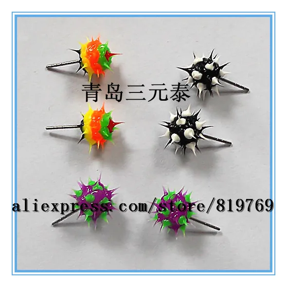 silicone spike rainbow earrings custom fashion earrings fine jewelry silicone spike earrings