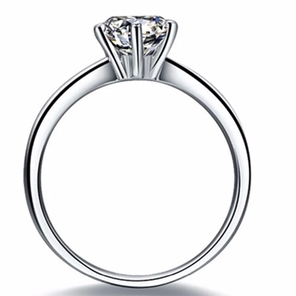 Тесты положительный! G-H цвет Charles& Colvard обручальное кольцо для женщин 0.6CT зубцы Moissanite кольцо из стерлингового серебра