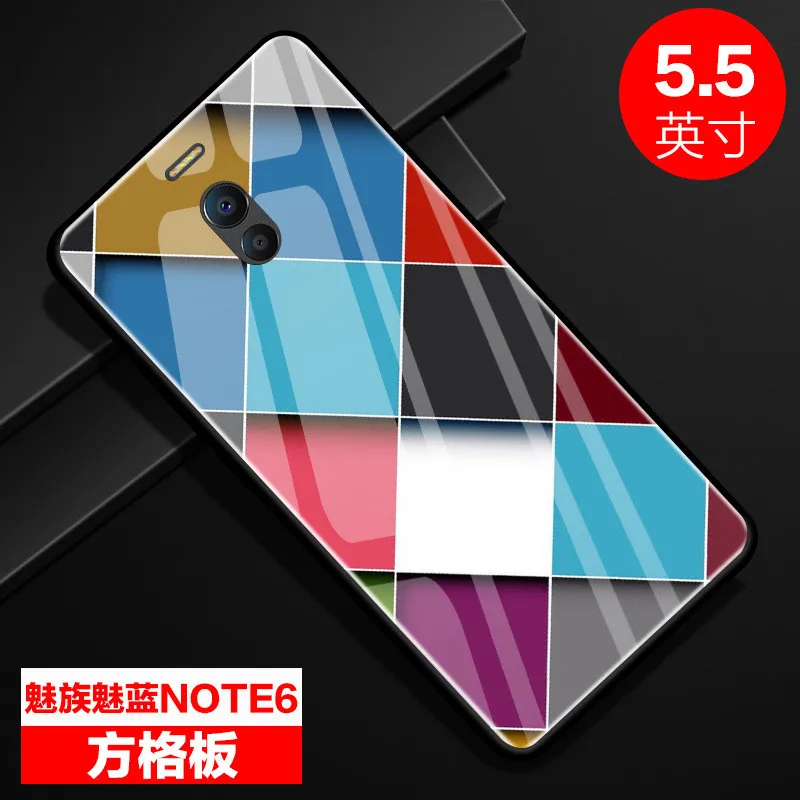 WeeYRN de cristal templado colorido teléfono caso Meizu M6 nota Funda de lujo Meizu M6 nota completa de protección de vidrio duro cubierta