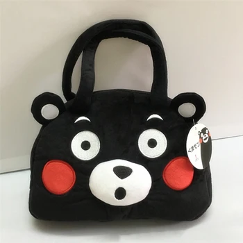 

New Arrival Kumamon Handbag Soft Plush Stuffed Toy 3D Bear Women Shoulder Hand Bag with Ears Gift