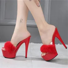 FeiYiTu Woman Wedding Sandals 2019 Nightclub Sexy High-heeled 15CM Shoes Slippers Heels Waterproof Sandal Summer Pumps Eu 34-43 FeiYiTu Woman Wedding Sandals 2019 Nightclub Sexy High-heeled 15CM Shoes Slippers Heels Waterproof Sandal Summer Pumps Eu 34-43