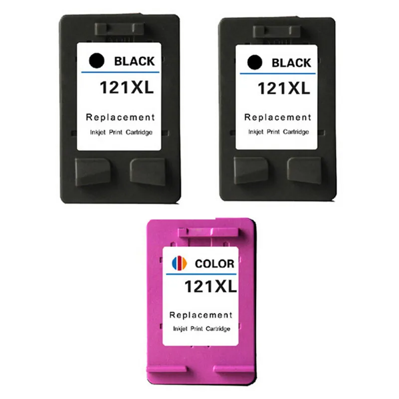 hisaint 2BK+1Color For HP121 121XL Printer Ink Cartridge CC641HE CC644HE High Capacity Cartridge