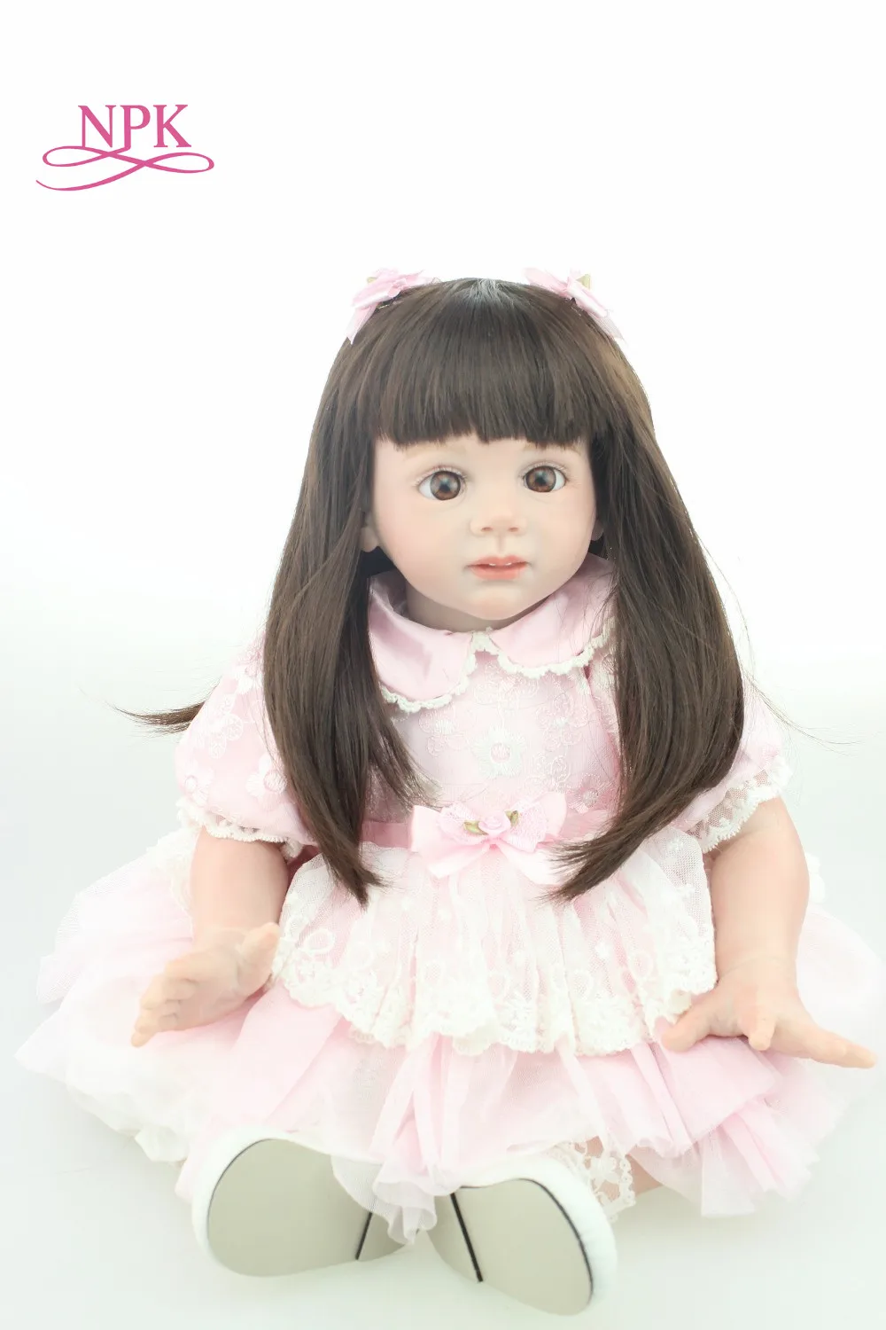 

NPK 60cm Reborn Doll Soft Vinyl Stuffed Body Lifelike Bebes Reborn Bonecas Children Playing Toy Birthday Xmas Gift dolls house
