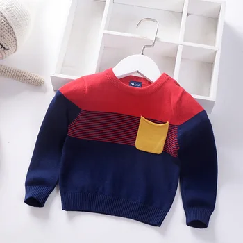 

striped gradient boys sweaters kids knitted wear cotton children's pullover toddler kid baby yellow clothing