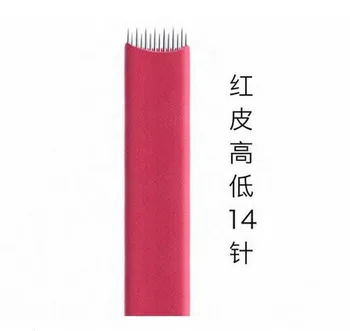 

Free Shipping New 14 Pin Permanent Makeup Eyebrow Tatoo Blade Microblading Needles For 3D Embroidery Manual Tattoo Pen Machine
